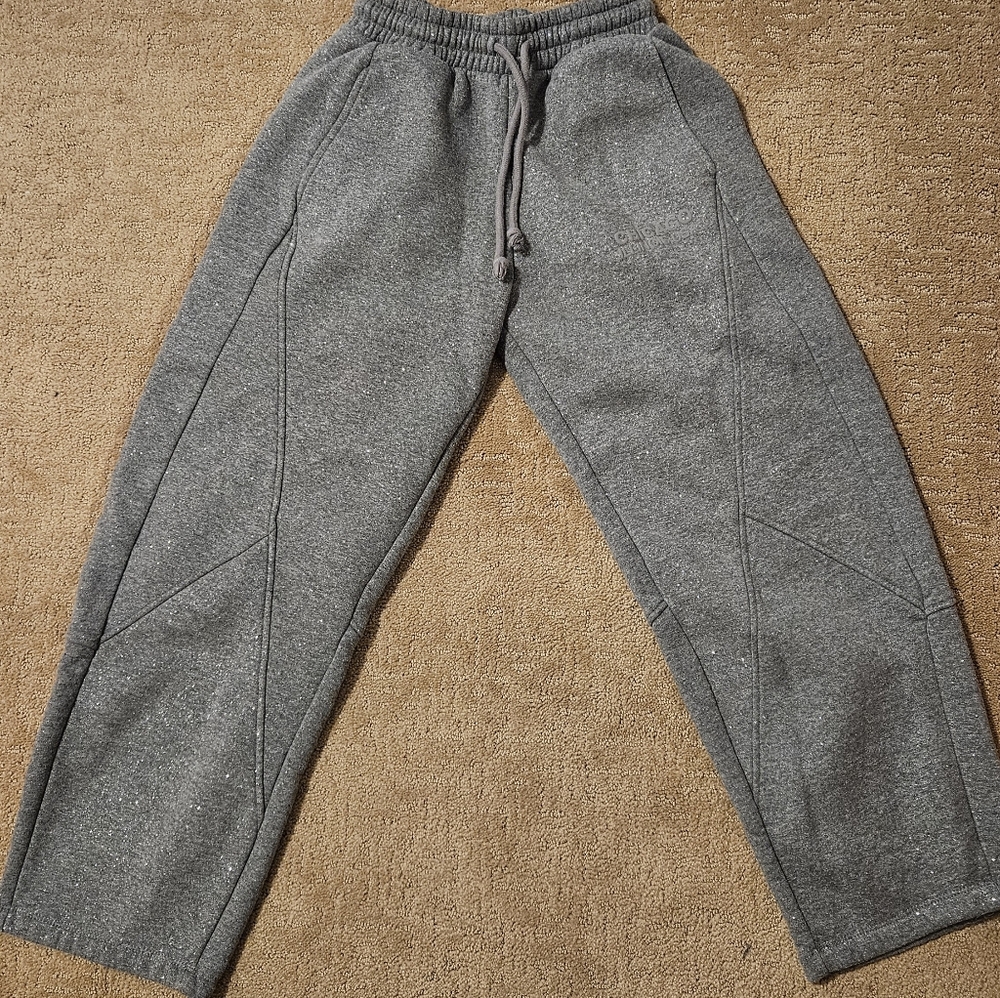 Zara Sparkle Gray Barrel Sweatpants